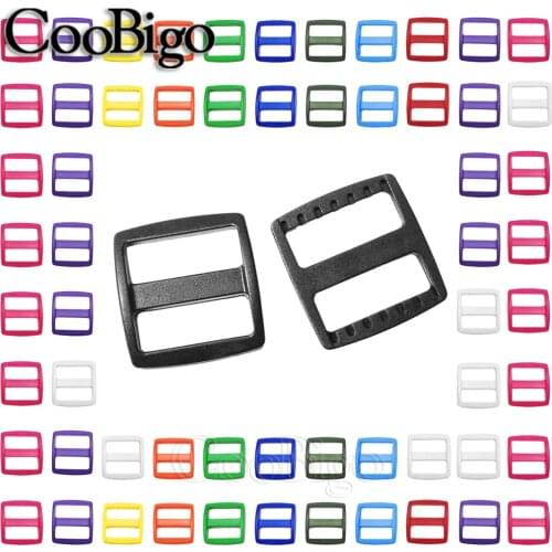 10Pcs Tri-Glides Slider Buckle Adjust Plastic Colorful 25mm For Backpacks Webbing Pets Collar Camera Straps DIY Accessory