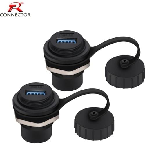 10PCS Waterproof USB 3.0 Connector,Panel Mount Chassis Connector,Soldering Free D Type USB Female to Female Adapter