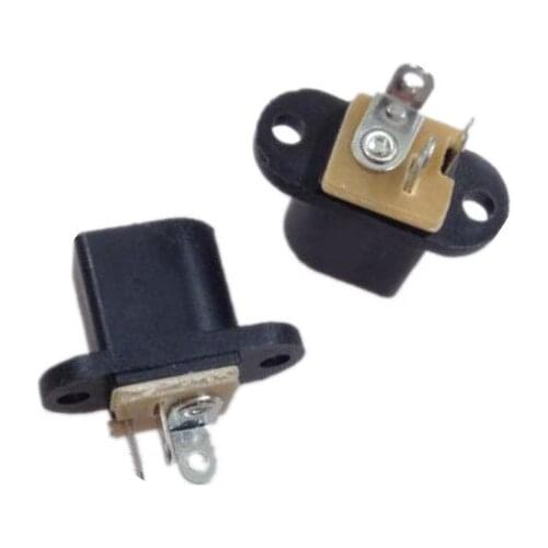 100pcs DC017 DC Female Power Socket 5.5mm*2.1mm With Ear Screw Hole dc-017 DC Socket Adapter Connector Jack