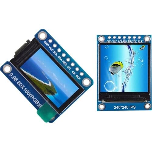 2 Pcs Ips Spi Hd 65K Full Color Tft Module St7735 Drive Ic Lcd Display 3.3V Spi Interface for Arduino Diy, 0.96 Inch 8 Pin & 1.3