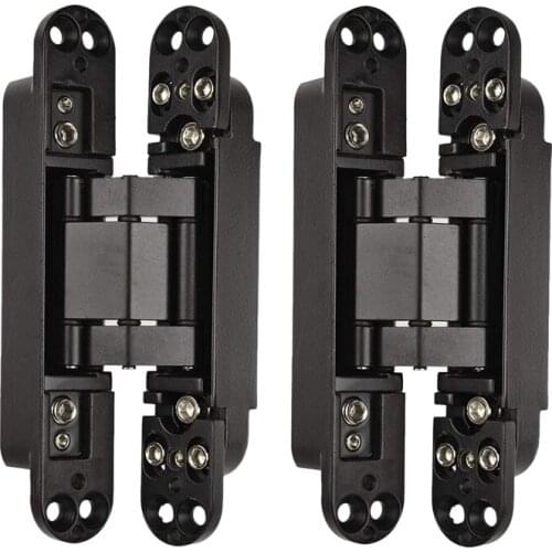 2Pcs 6 Inch Concealed Door Hinges Invisible Hinges Concealed Hinges 180 Degree Swing Hinge 3 Way Adjustable Butt Hinge