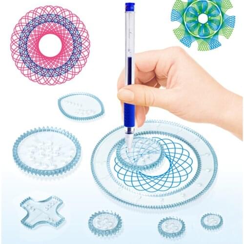 20 Sets/lot 22pcs Spirograph Pattern Rulers Drawing Toys Set Geometric Drawing Board Tools Toys for Kids Children