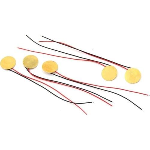 20pcs/lot 15mm Piezo Elements buzzer Sounder Sensor Trigger Drum Disc With Wire Copper Piezo buzzers For Arduino Loudspeaker