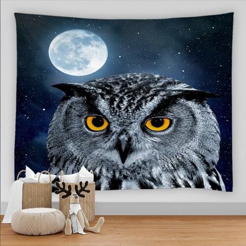 3D Owl Animal Tapestry Wall Hanging Boho Background Cloth Tapestry for Home Room Decoration Wall Tapestries Wall Carpet