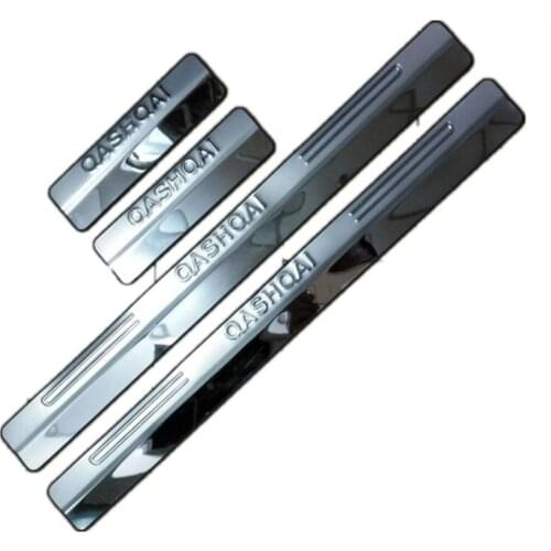 4pcs Car Styling For Nissan Qashqai 2009-2019 J10 J11 Side Door Sill Protector Threshold Scuff Plate Welcome Pedals Covers Trims