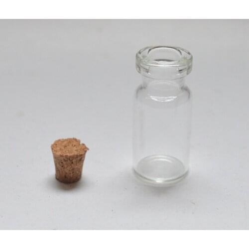 5pcs Small 2cc Clear Bottle Empty Wishing Glass Message Vial With Cork Stopper 2ml mini Containers