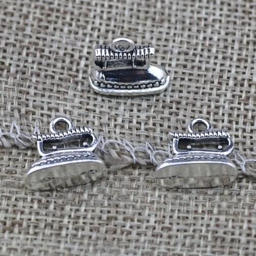 High Quality 8 Pieces/Lot 12.5mm*14.5mm Antique Silver Plated 3D Iron Charms Diy Making Charm Wholesale
