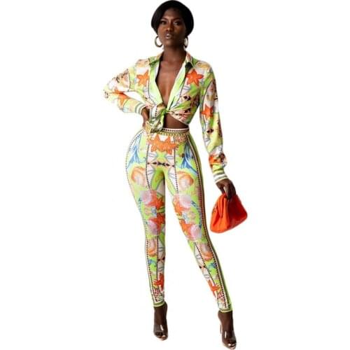Dashiki African Set For Women 2021 Fashion Blouse Shirt And Elastic Waist Long Pants Matching Sets Africa Clothing Two Piece Set