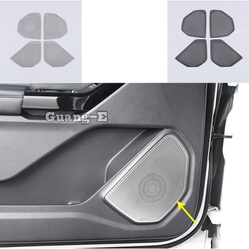 Car Styling Door Stick Inside Audio Speak Sound Cover Ring Circle Trim Frame Parts 4pcs For Ford Explorer U625 2019 2020 2021