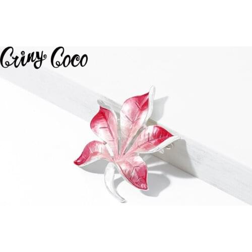 Cring Coco Original Design Maple Leaf Brooches Lady Jewelry Weddings Banquet Party Pin Enamel Brooch Pins Gifts Bijoux for Women