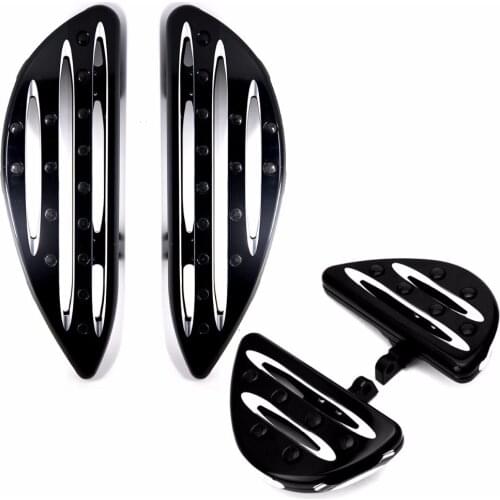 Motorcycle Foot Pegs Black CNC Shallow Cut Male Foot peg Footrest Driver Stretched Floorboards For Harley Touring Dyna