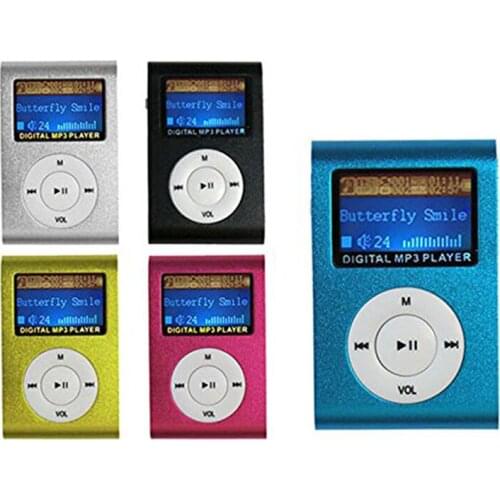 Kebidu Mini LCD Screen Clip MP3 Player Supporting SD TF Card With Earphone Mini USB portable sports Music mp3 player