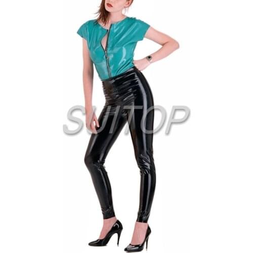 Latex Teddies Bodysuits new design 100% nature rubber catsuit for female CONTRAST COLOR Suit