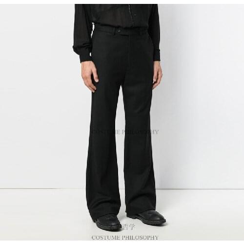 27-44 2018 Mens clothing GD Hair Stylist fashion casual Bell-bottoms pants plus size costumes
