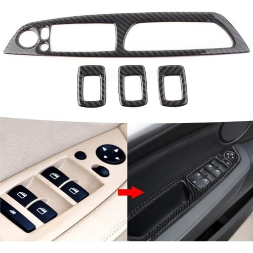 Carbon Fiber Car Door Window Button Frame Cover Trim For BMW X5 E70 X6 E71 2008 2009 2010 2011 2012 2013 LHD Only