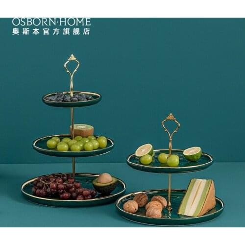 OSBORN 3 Tiers Ceramic Cake Stand For Food Fruit Dessert Cake Tray Plate