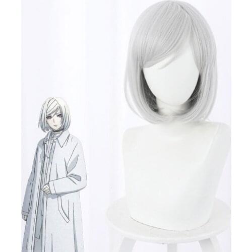 Anime All Members Evil Jade Murderer Silver White Bob Head Cos Anime Wig Cosplay Accessories Short Hair