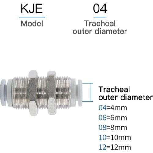 1pcs SMC type PM through plate partition KJE04-03 through KQ2E06-00 / 10-12-16-08-00 trachea joint pneumatic component