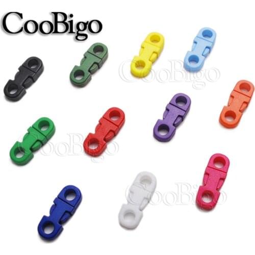 50pcs Colorful 2 Hole 5mm Safety Clasp Straight Side Release Buckle For Outdoor Paracord Bracelet Camp Tent Rope Accessories