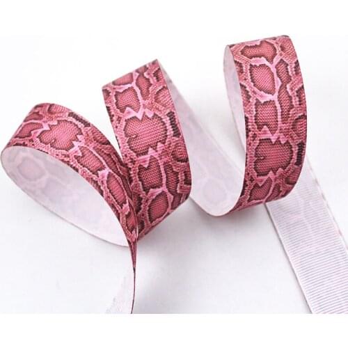 Snakeskin pattern printed grosgrain ribbon 16-75mm DIY handmade materials christmas wedding gift wrap tape ribbons