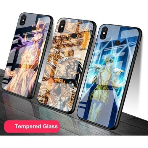 Saint Seiya Tempered Glass Phone Case For Redmi Note 5 6 7 8 9 Pro Note8T Note9S Redmi8 9 Cover Shell