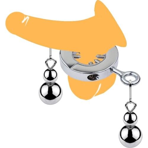 Heavy Stainless Steel Spike Penis Cock Ring Bdsm Scrotum Stretcher Pendant Testicle Weight Tortur Sex Toy For Male Chastity Cage
