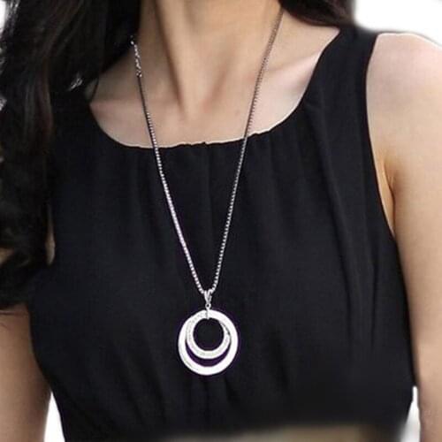 All-match Fashionable Elegant Temperament Round Long Sweater Necklace & pendants