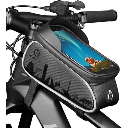 YeSKOO 6.0in Bicycle Bike Bag Touch Screen MTB Front Tube Phone Case Holder Waterproof Cycling Frame Saddle Bag Bike Accessories