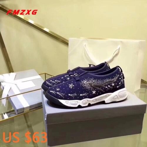 Flat Platform Fashion Embroider Brands Shoes Flats Crystal String Bead Sewing Flower Comfortable Sneakers Women Casual Shoes