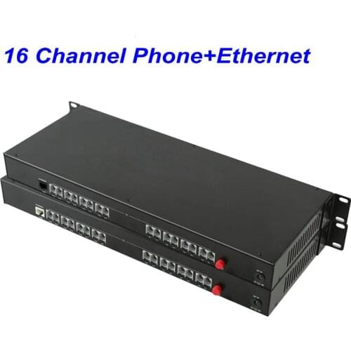 1 Pair 16 Channel -PCM Voice Tel Over Fiber Optic Multiplexer Extender with 100M Ethernet ,Support Caller ID and Fax Function