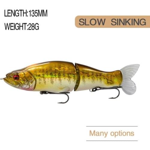 1Pcs Multi Jointed Fishing Lure 135mm/28g 2 Segments Artificial Bait Lifelike Sinking Wobblers Fishing Tackle 2021 New Luya