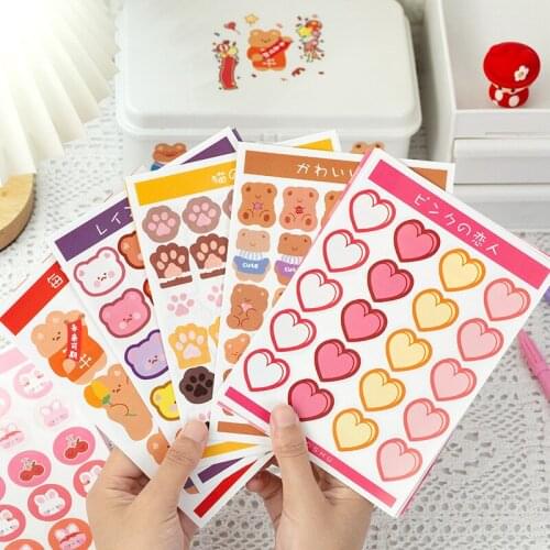 2sheets Cartoon Rabbit Sticker Notebook Decals Diary Stickers DIY Scrapbook School Supplies Girl Gift