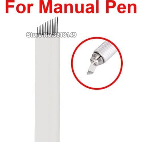 20Pcs 12 Flex Microblading Needles Permenent Makeup Pins 12 Tattoo Needle Lamina Agulhas Tebori Blade for Manual Eyebrow Pen