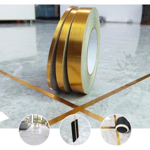 50M/1Rolls Ceramic Tile Mildewproof Gap Tape Decor Gold Silver Black Self Adhesive Wall Tile Floor Tape Sticker Home Decoration