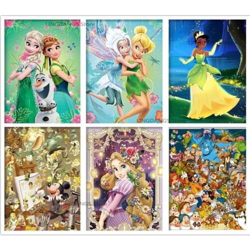 5d Diy Diamond Painting Disney Princess Mickey Cartoon Animation Diamond Mosaic Embroidery Cross Stitch Kits Art Home Decor Gift