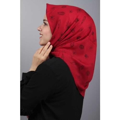 BAYSEM PATTERNED LINEN FLAMLI SCARF-DESEN-09-RENK-05