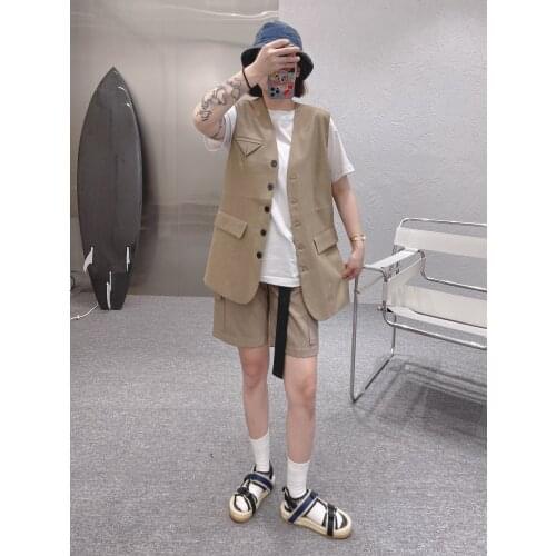 2021 Luxurious Minimal Street Style Design 100% Cotton Sleeveless Blazer