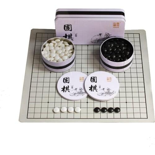 Go Chess 19 Road 361 Pcs/Set Chessman Diameter 2.2cm PU Chessboard Iron Box Chinese Old Game of Go Weiqi Toy Gift BSTFAMLY G12