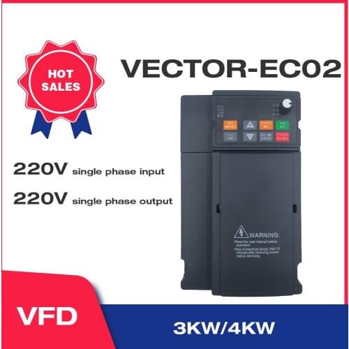 Vector Heavy-Load 220V 3kW/4KW Variable Frequency Drive 1 Phase Speed Controller Inverter Motor Angisy EC02 Serial