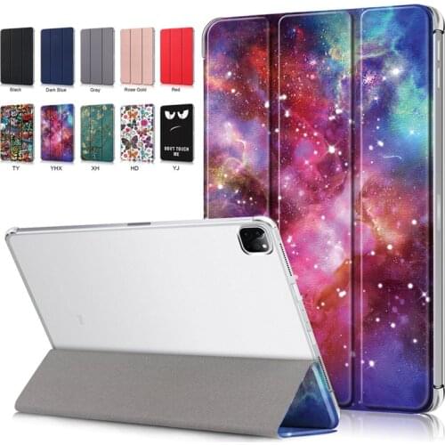Funda For iPad Pro 12 9 2021 Case Clear Hard PC Leather Magnetic Smart Cover For iPad Pro 2021 2020 2018 12.9 inch Case Tablet