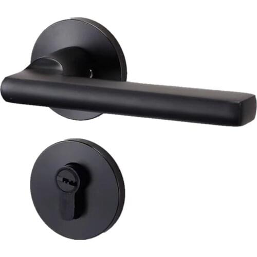 Black space aluminum door handle Interior / Bedroom door lock Split Silent door lock ,Door hardware