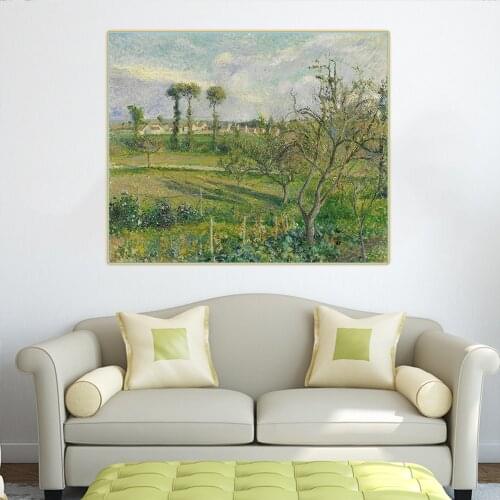 Citon Camille Pissarro《Sunset at Valhermeil, near Pontoise》Canvas Art Oil Painting Artwork Picture Wall Decor Home Decoration