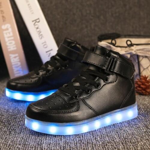 Size 27-40 USB Charger Glowing Sneakers Children Led Casual Shoes Boys Led Slippers Luminous Sneakers Girls Breathable Shoes