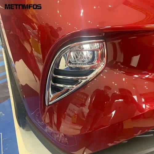 For Toyota Highlander Hybrid 2021 2022 Chrome Front Fog Light Lamp Cover Molding Trim Foglight Sticker Accessories Car Styling
