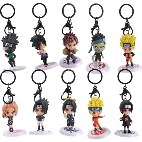 10pcs/Set 7-8cm Naruto Shippuden Anime Kakashi Sasuke Sakura Itachi Haku Zabuza Gaara Action Figure Mini Model Toys Keychain