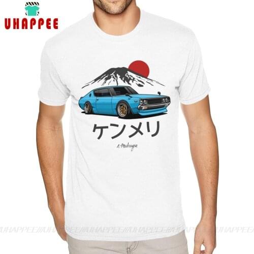 Blue Japan Car JDM Photo Tee Shirt Plus Size Mens Geometric Cotton T-shirt