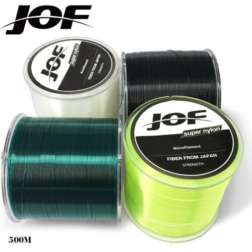JOF Nylon Fishing Line 500m Extreme Strong Monofilament Fishing Line 5 LB-30 LB