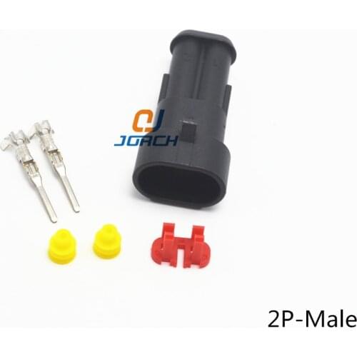 10 Sets Kit 1.5 mm plug 2 Pin Auto AMP Superseal Male Waterproof Connector 282104-1