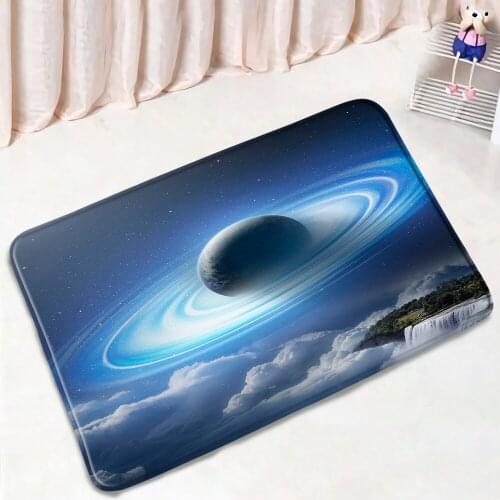 Dream Starry Planet Bath Mats Universe Earth Children Bedroom Door Pad Floor Mat Modern Home Decor Bathroom Rug Non-slip Carpet