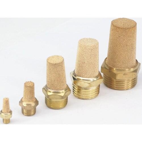 Brass M5*0.8 M6*1.0 1/8"-2" BSP Male Cylinder Pneumatic Silencer Muffler Solenoid Valve BSL